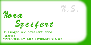 nora szeifert business card